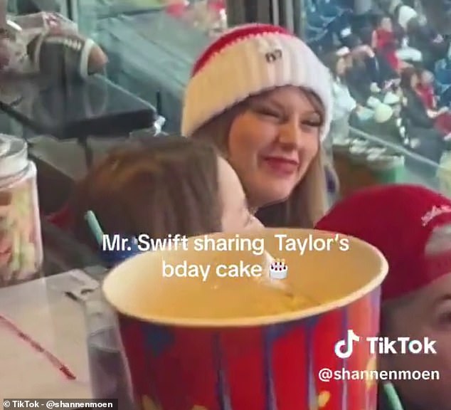 It appears Taylor and her friends did not want to eat the cake themselves - as her 34th birthday week came to an end in Foxborough, Massachusetts