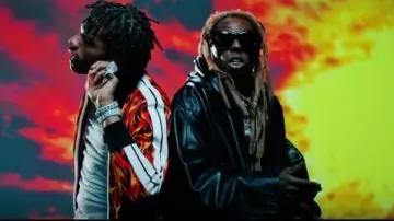 Palm angels Flame Print Trackpants of Lil Baby in the music video Lil Baby  Feat. Lil Wayne - Forever (Official Video) | Spotern