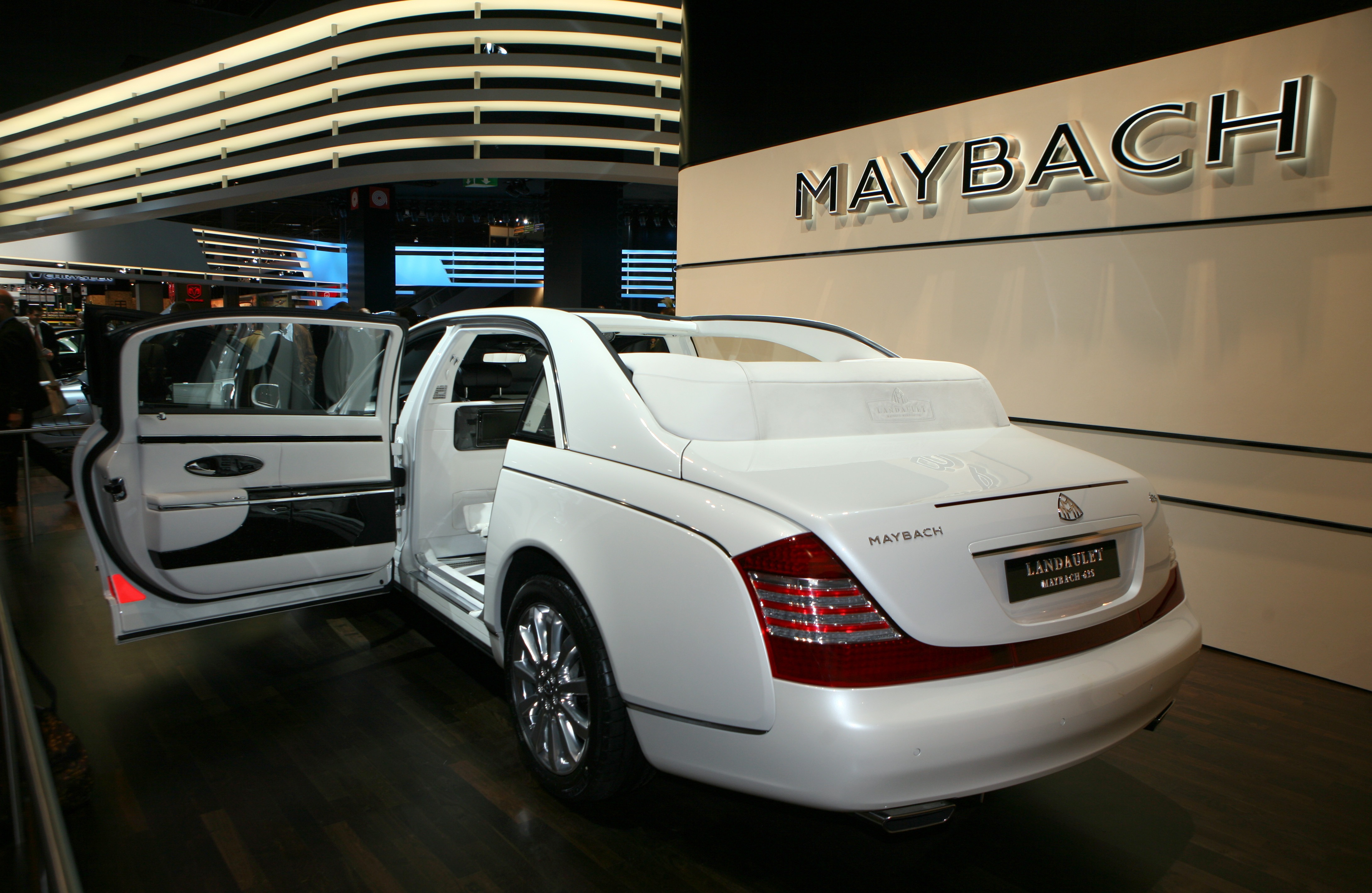 A glimpse of the Maybach 62S Landaulet at the Paris Motor Show