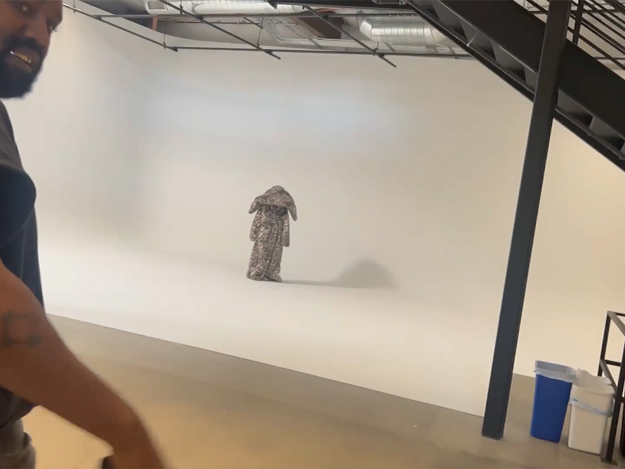 Kanye Brings Paparazzi Into Studio for Impromptu 'All-Fur' Bianca Shoot