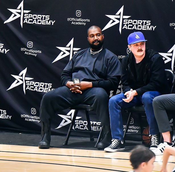 Kanye and Kim sat apart during the game