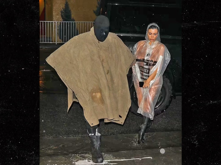 Bianca Censori Goes Naked Under Sheer Raincoat For Outing with Kanye West