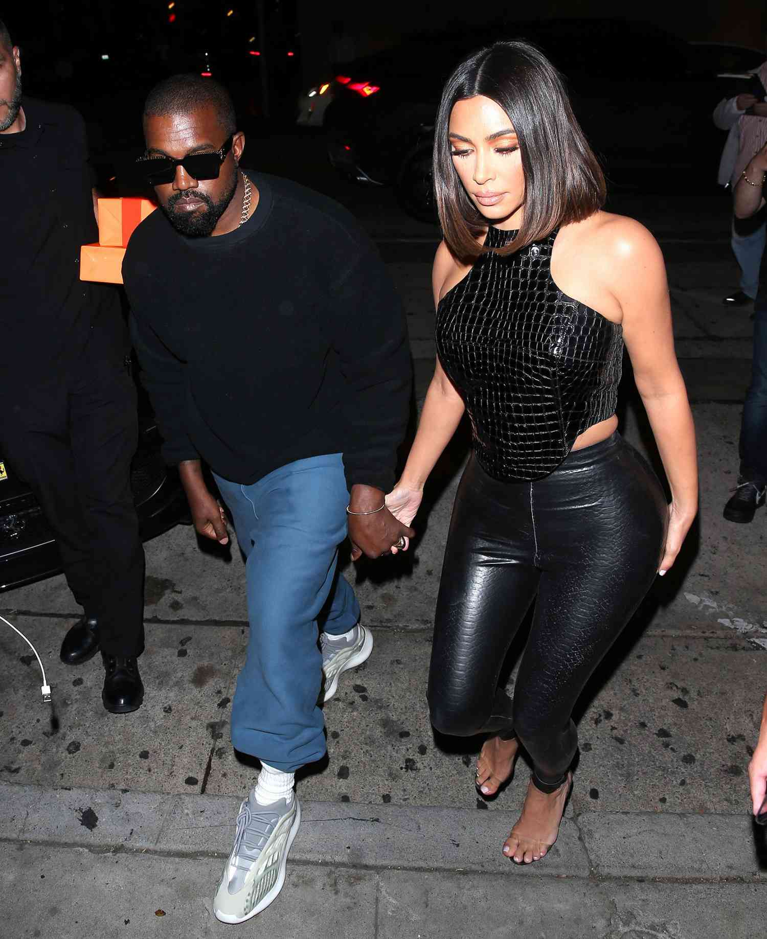 Kim Kardashian and Kanye West Do All Black Date Night