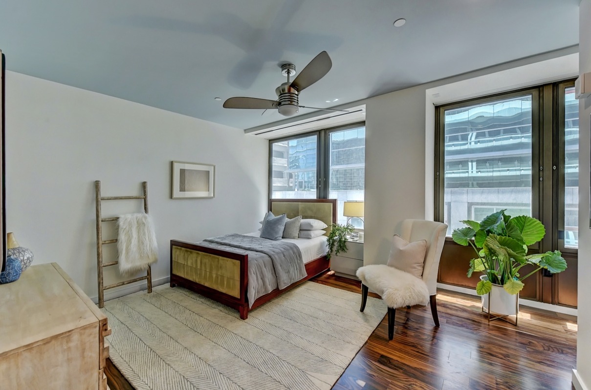 The 3,335-square foot, luxury condo is located in The Trust building in uptown, Charlotte, which features 3-bedrooms, 3-and-a-half-bathrooms