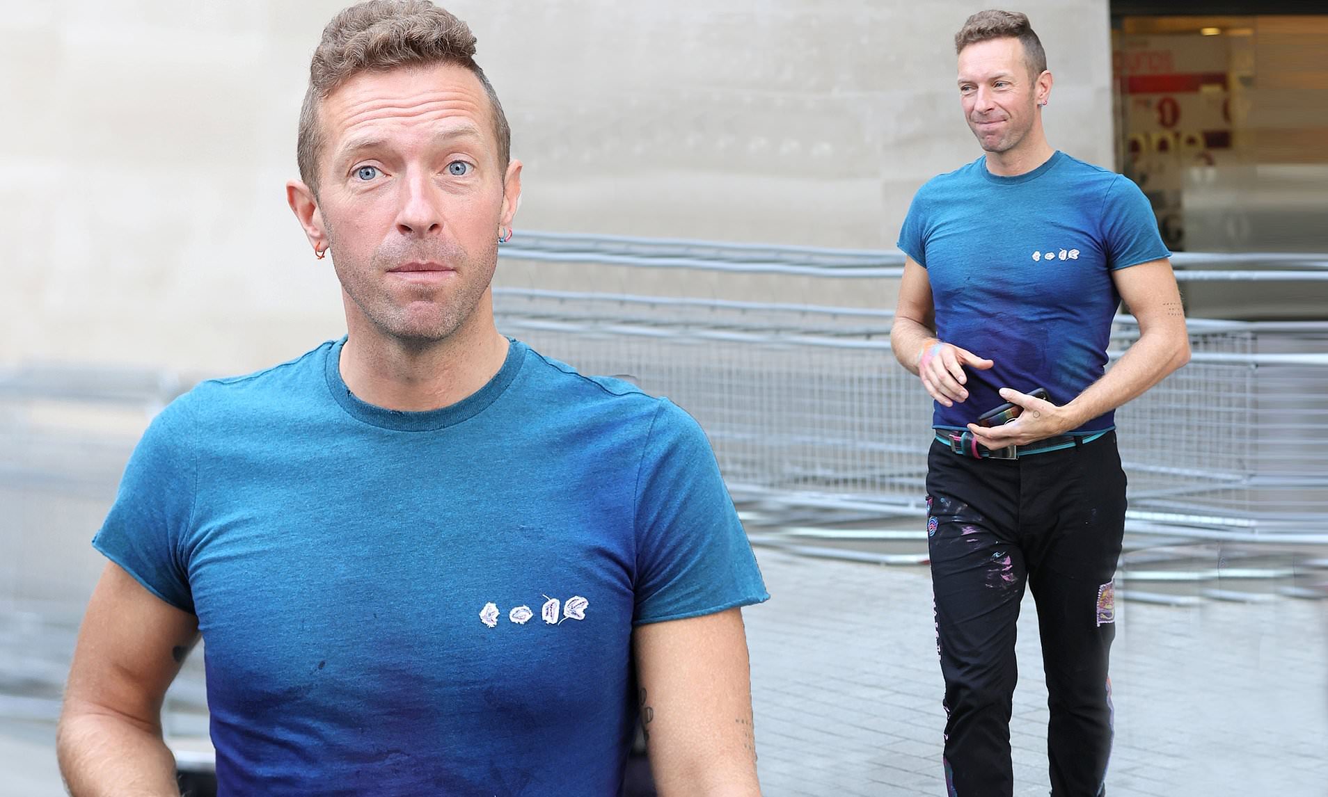 Chris Martin surprises fans as he goes ultra casual by stepping out  barefoot in London | Daily Mail Online