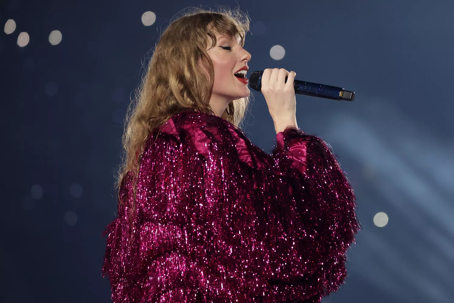 Taylor Swift performs during "Taylor Swift | The Eras Tour" at the National Stadium on March 02, 2024 in Singapore