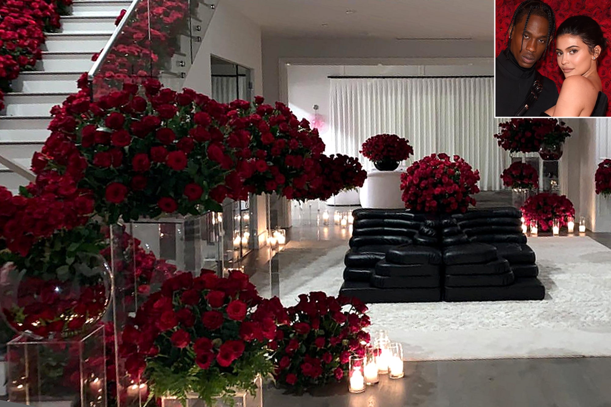 Travis Scott Spends Over $50,000 On Red Roses Filling Kylie Jenner's H – Palatial Petals