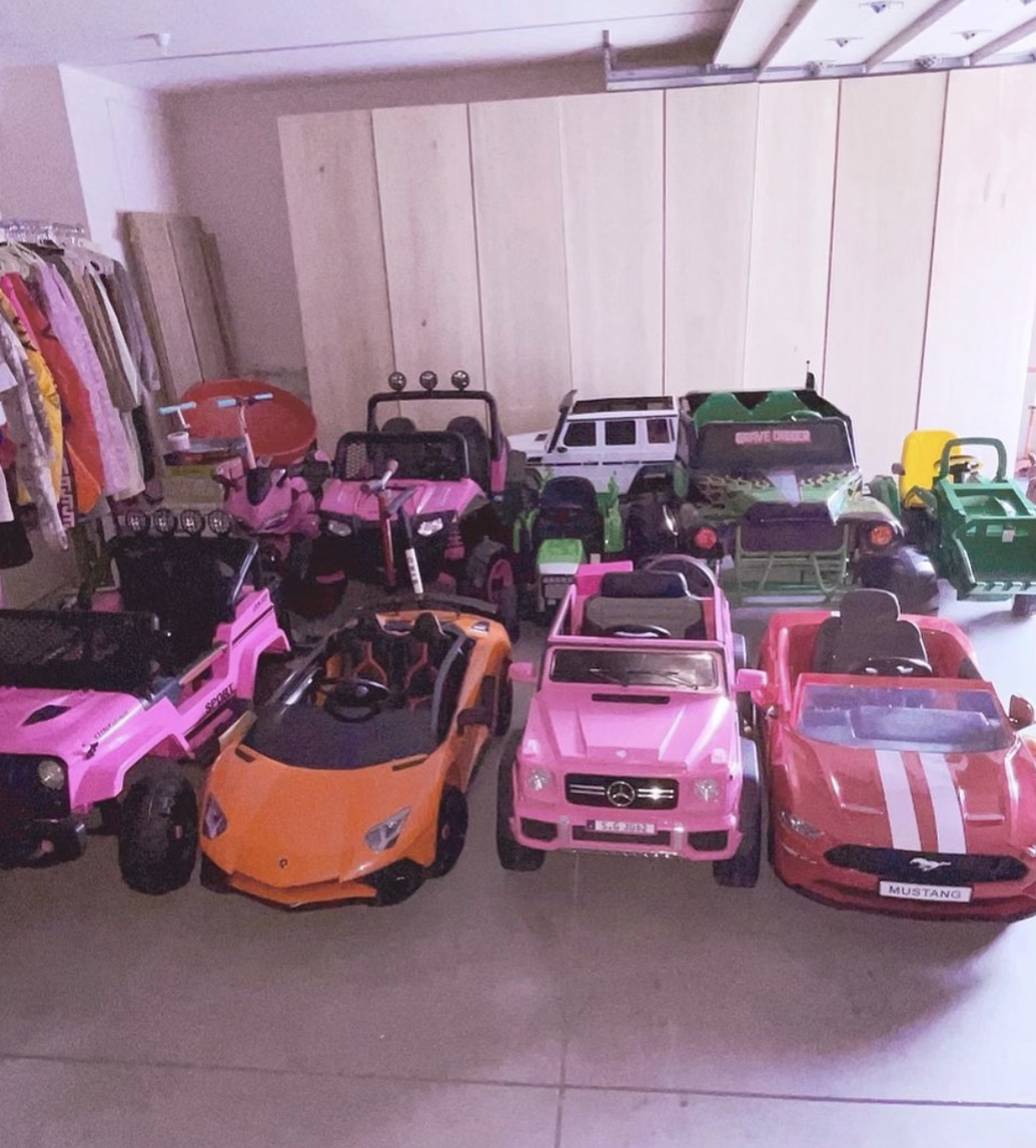 Not to be discounted is her fleet of toy cars