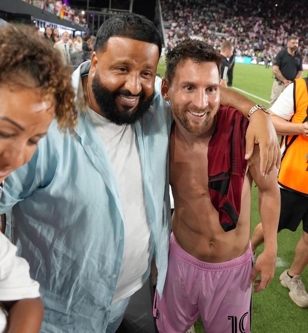 Pulse Sports Nigeria on X: " Lionel Messi comforted DJ Khaled's son who  was crying before the match and after the match the Argentine linked up  with DJ Khaled himself. Is there