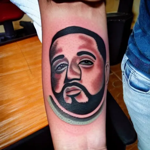 a tattoo of a dj khaled | Stable Diffusion