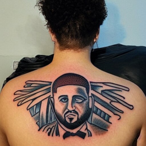 a tattoo of a dj khaled - Arthub.ai