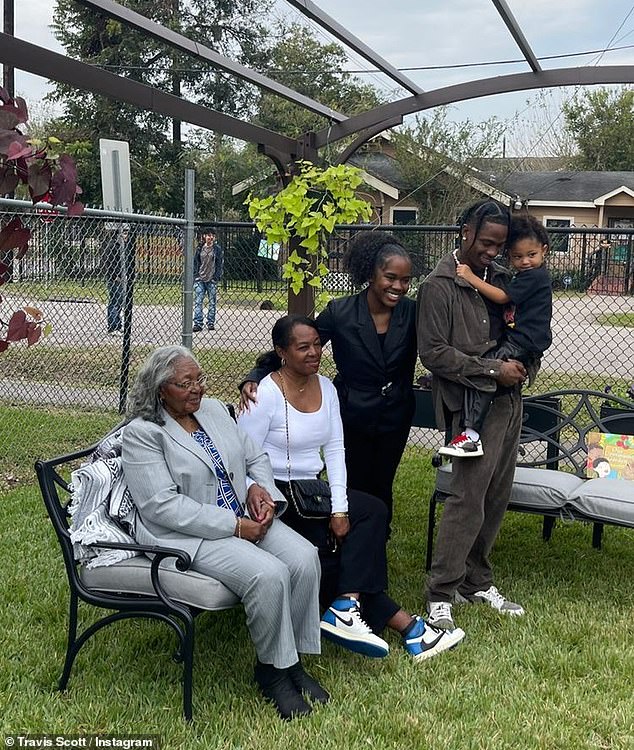 Stormi Webster joins dad Travis Scott to dedicate a new garden in Houston |  Daily Mail Online