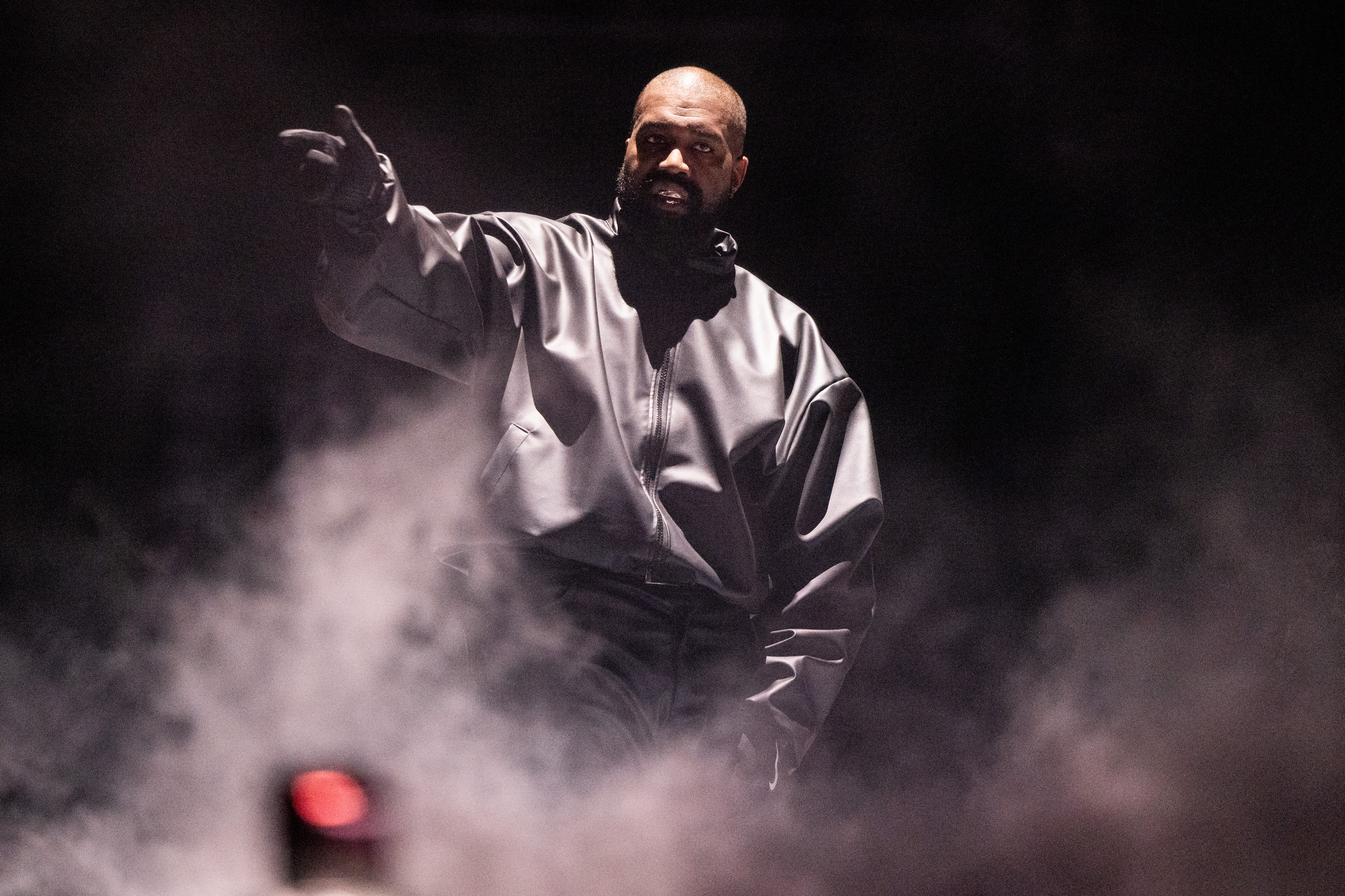 Kanye West performing.