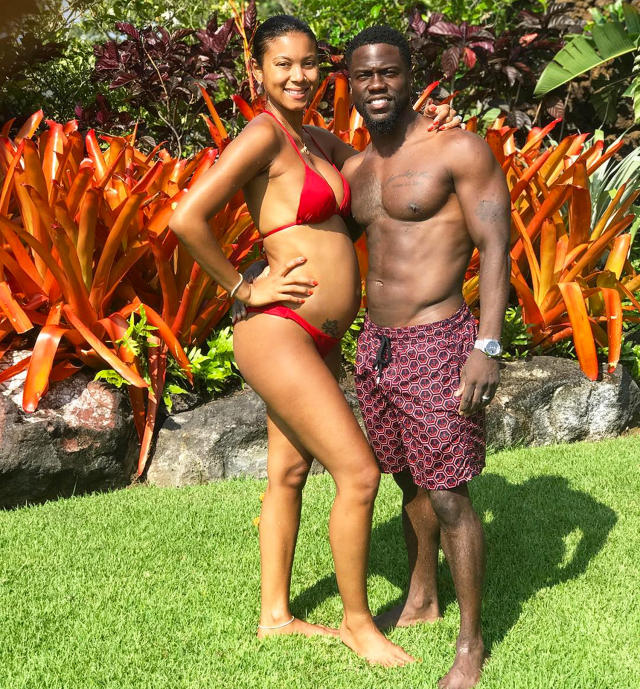 Kevin Hart's Wife Eniko Shows Off Baby Bump in Tiny Red Bikini on Tropical  Vacation