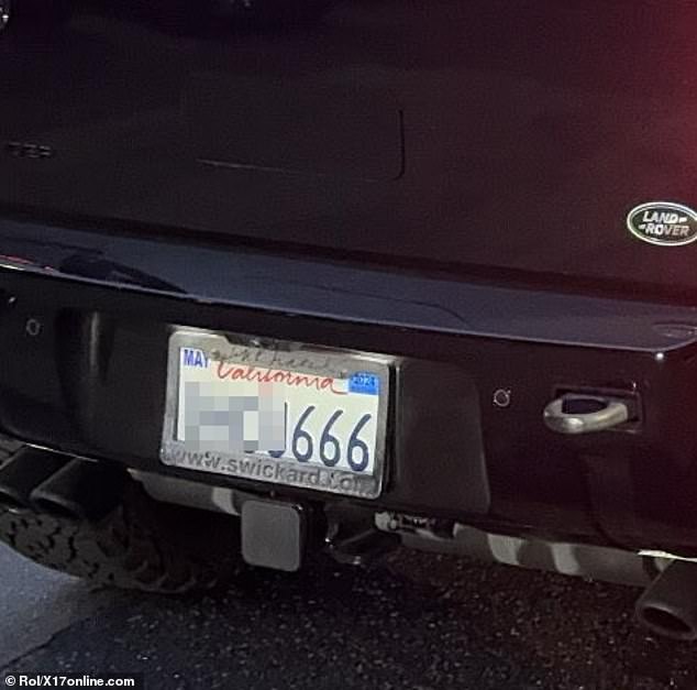 The Grammy-winning rapper, 46, pulled up in his devilish Land Rover as he arrived to watch eight-year-old Saint's basketball game in Los Angeles