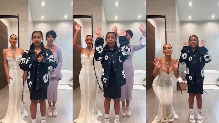 North West and Kim Kardashian dance together in TikTok video