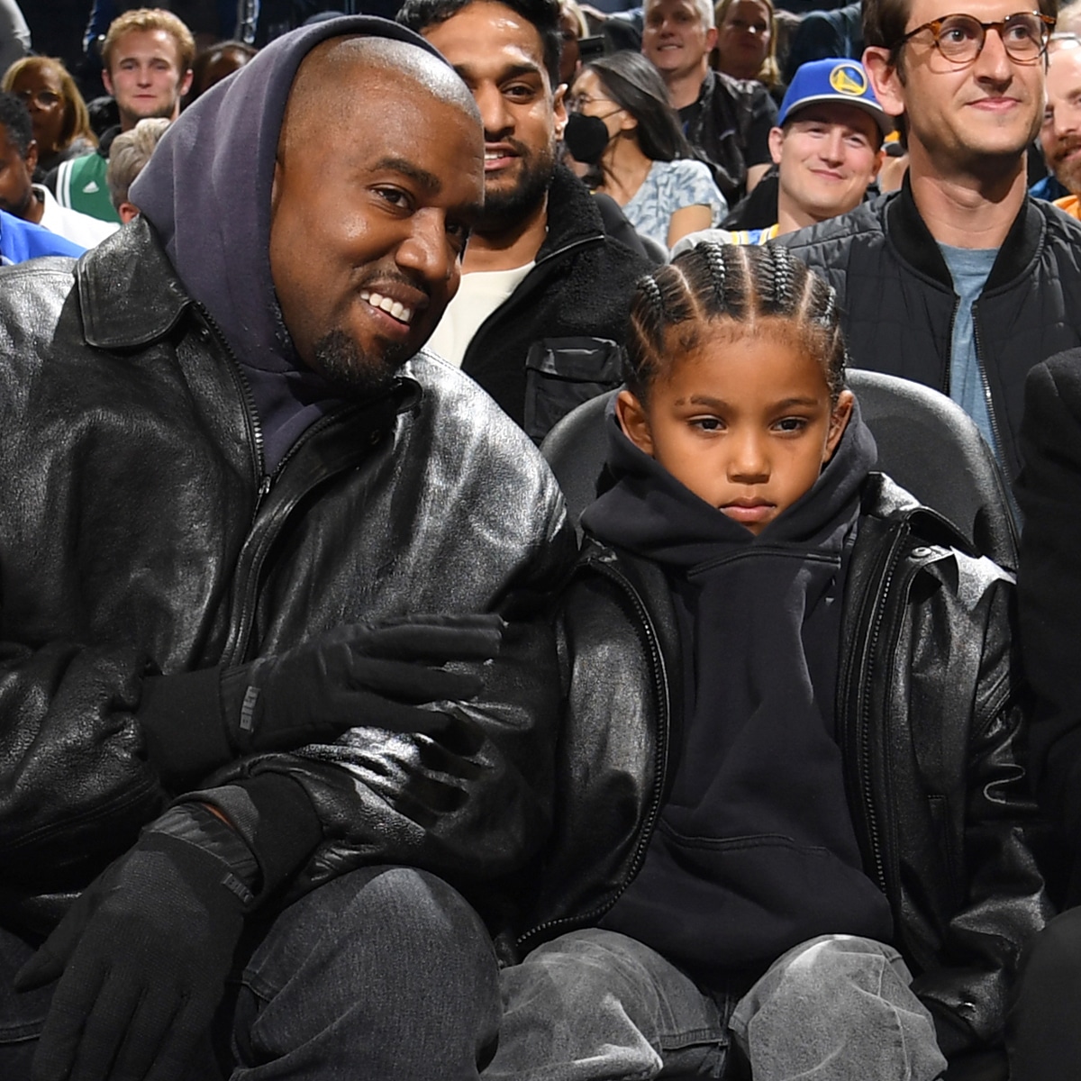 See Kanye and Saint West's Father-Son Outing at NBA Game