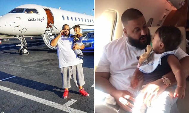 DJ Khaled takes first flight in 10 years thanks to Asahd | Daily Mail Online