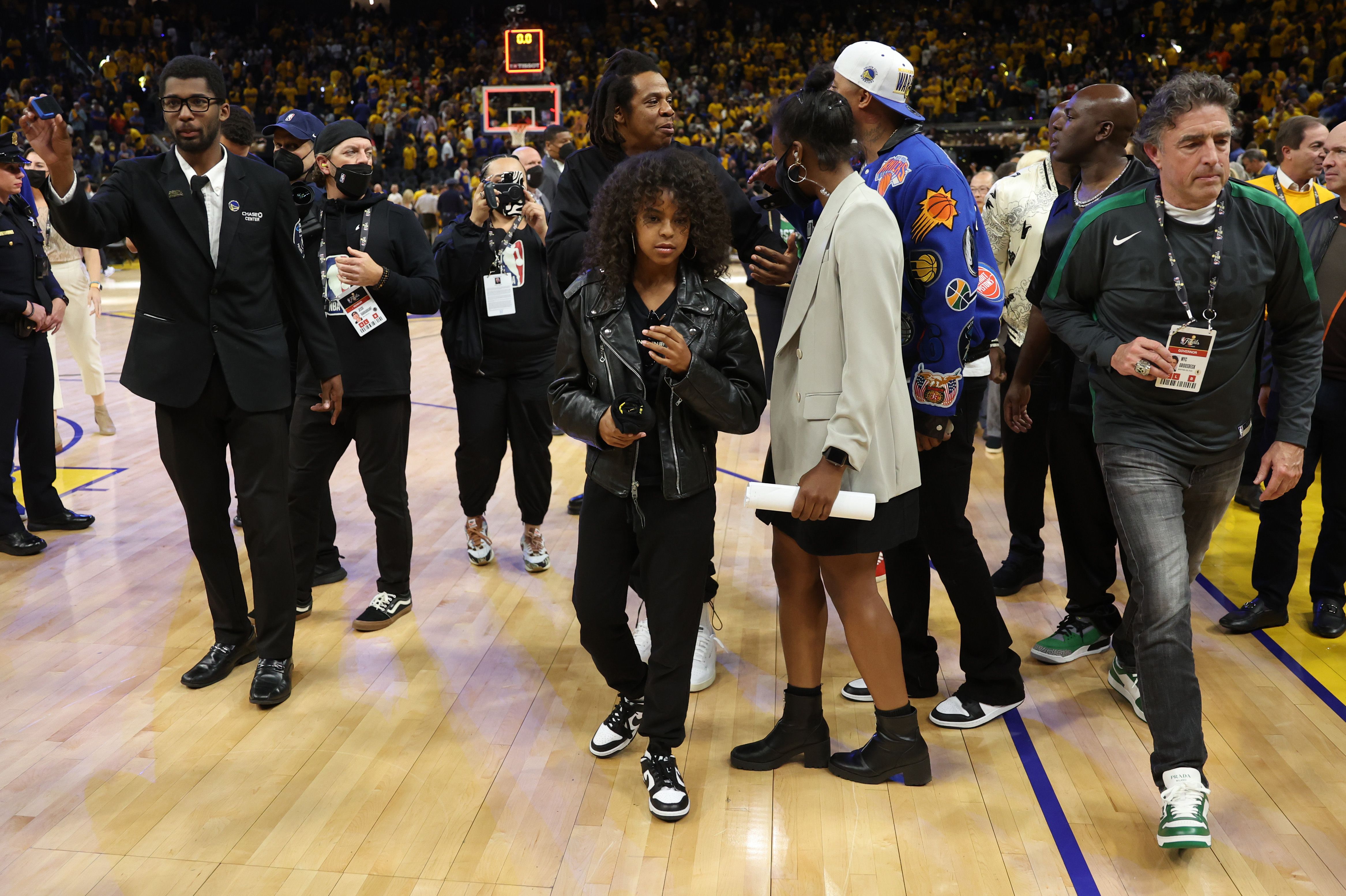 Beyoncé's Daughter Blue Ivy Carter Attends NBA Game With Jay Z