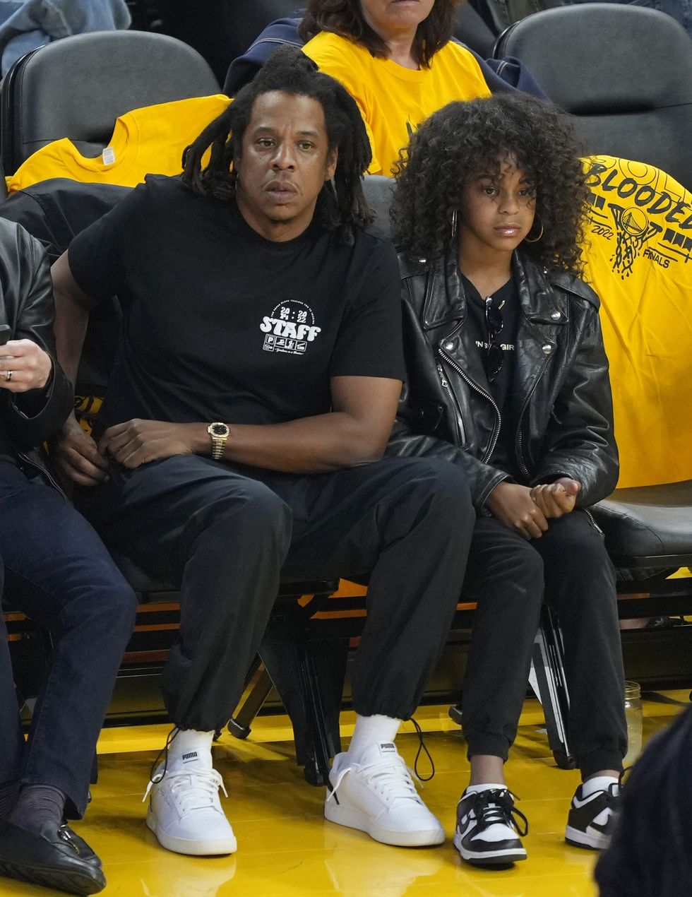 Beyoncé's Daughter Blue Ivy Carter Attends NBA Game With Jay Z