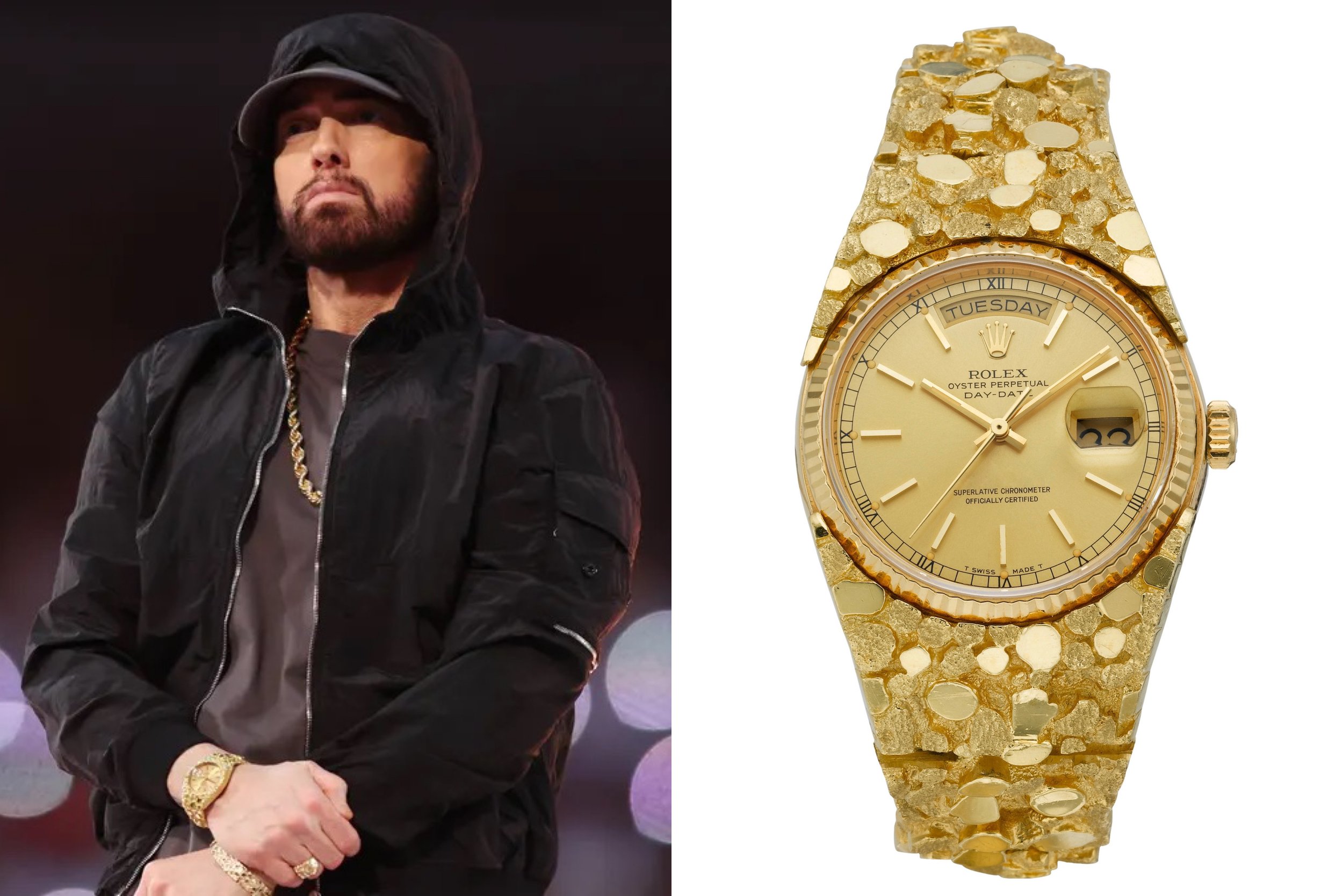 Eminem’s Rolex Day-Date with Gold Nugget Bracelet