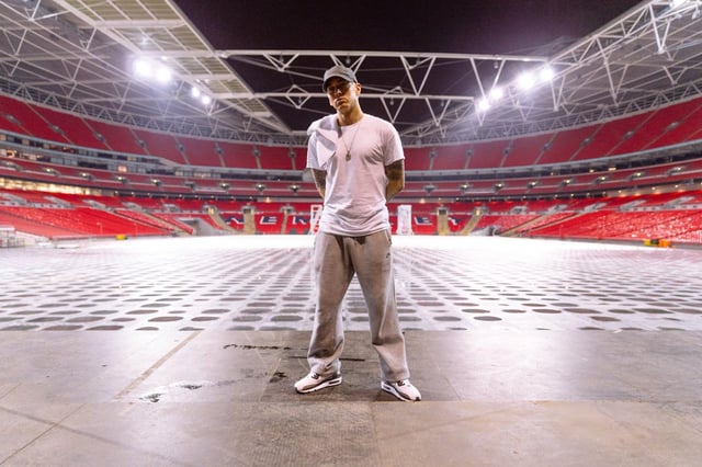 r/Eminem - On July 11th and 12th, 2014, Eminem Became The First Rapper to headline Wembley Stadium. He sold out 90,000 tickets in 45 minutes, so they booked another and he sold that one out under an hour as Well. MMLP2 also made Em the only artist to have 7 consecutive no. 1 albums on the UK charts