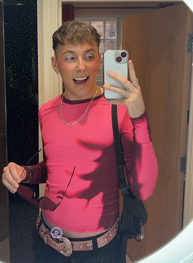 Nicki fan Aaron Drohan flew from Dublin to Manchester for the show. He dresses in pink, the singer's signature colour, for the concert