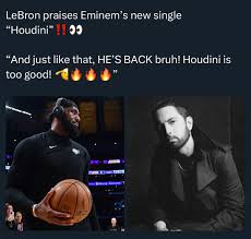 DailyHoodPosts | #LeBronJames is a fan of #Eminem 's latest song️️ Yall  agree with the goat️ | Instagram