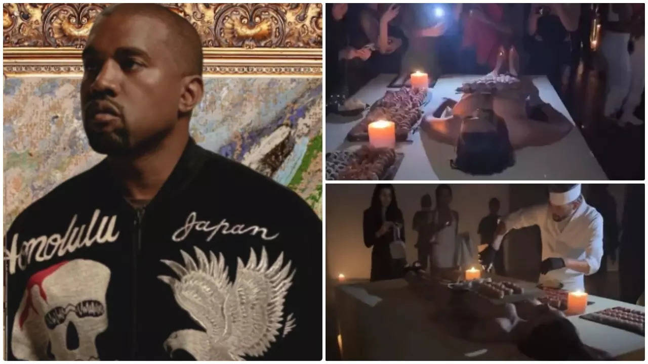 Kanye West serves sushi platter on naked women at 46th birthday party -  WATCH viral video | English Movie News - Times of India