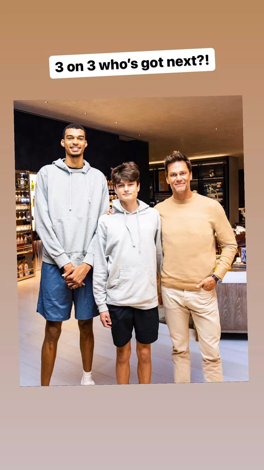 Tom Brady Brings Son Jack, 16, to Meet NBA Star Victor Wembanyama: '3 on 3, Who's Got Next?'