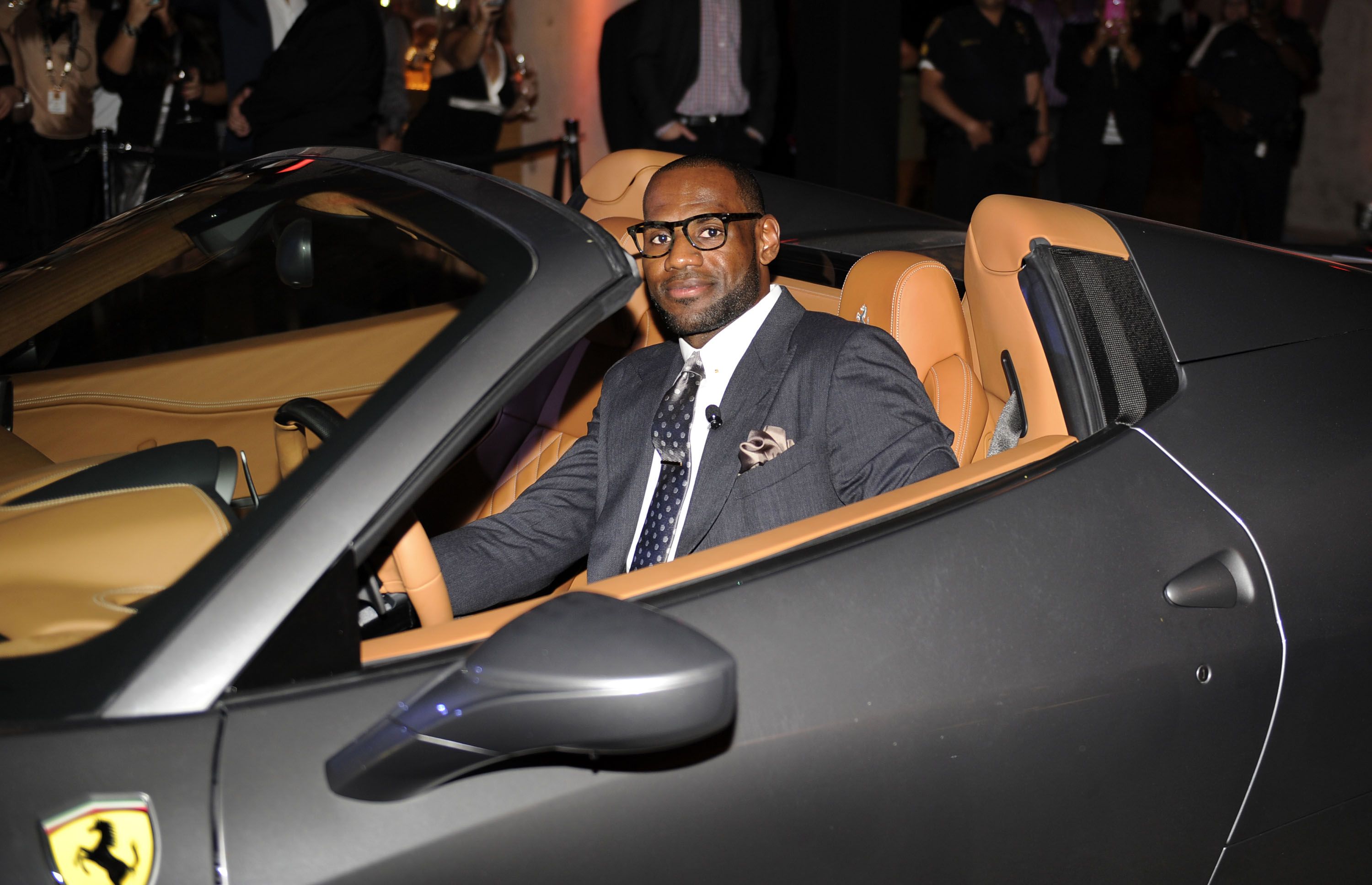 LeBron James arrives at the Audemars Global Launch Event in a Ferrari 458 # LeBronJames #Audemars #watch #global #event #ferr… | Lebron james, Lebron,  Nba players