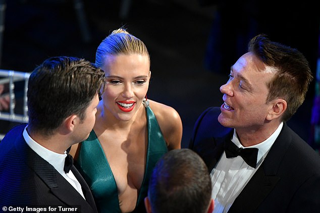 Smiles: Scarlett Johansson is all smiles at the SAG Awards