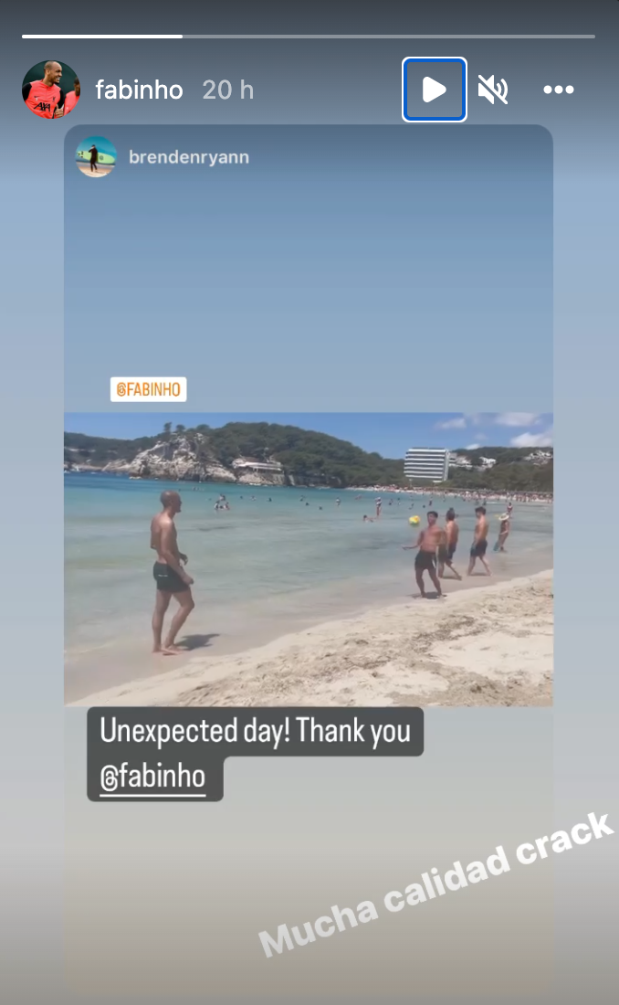 Lad Opens Up About Meeting 'Very Humble' Fabinho On Holiday In Majorca