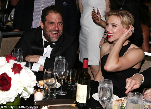 Good one: Brett Ratner and Scarlett enjoyed a laugh together