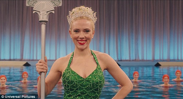 Gorgeous in green: Scarlett Johansson shows off her stunning figure in a shimmery, emerald mermaid costume in the latest trailer for the Coen brothers' upcoming comedy Hail, Caesar! 