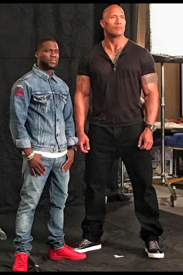 Dwayne Johnson and Kevin Hart | Dwayne johnson, The rock dwayne johnson,  Dope outfits for guys