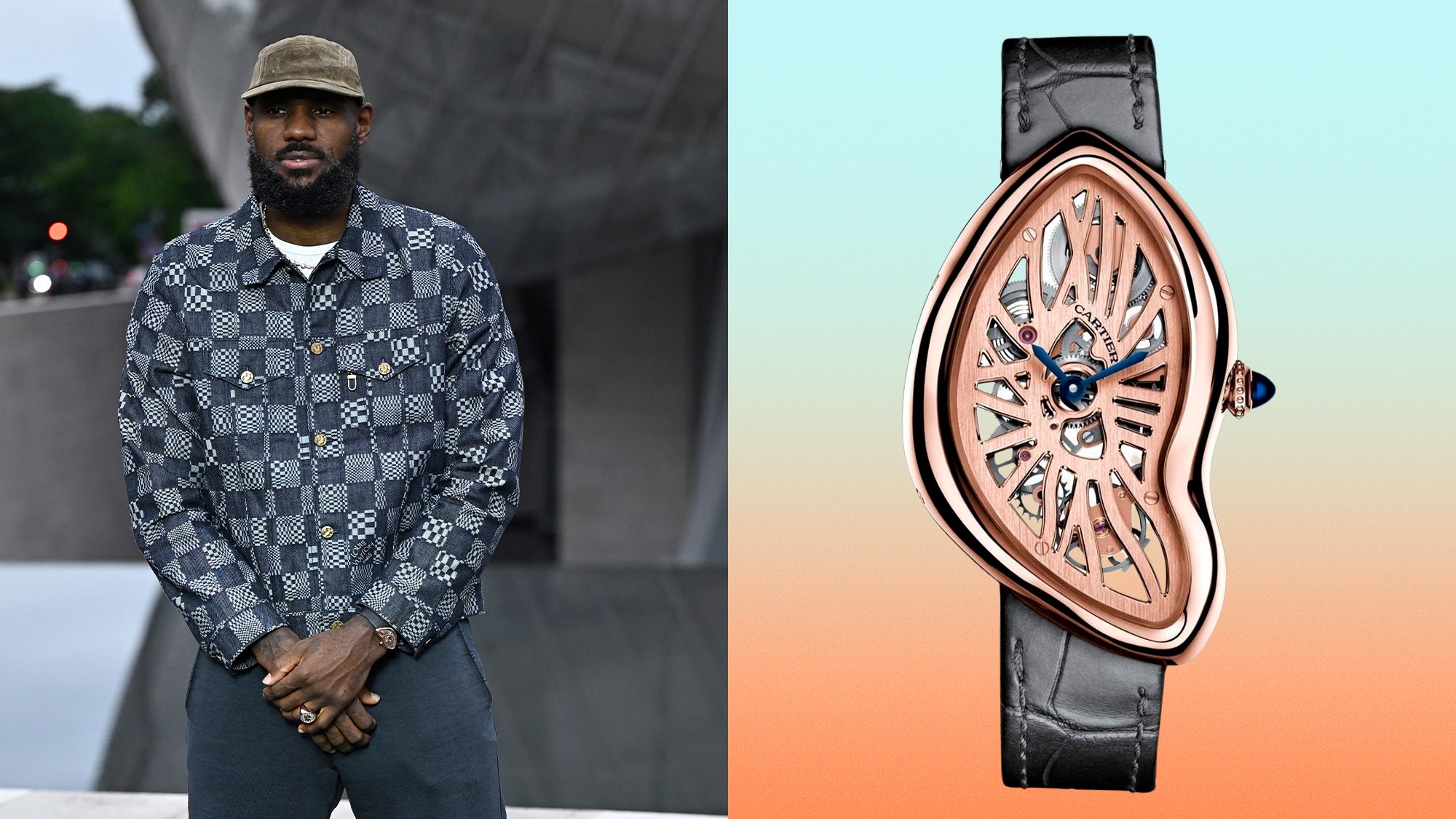 Image may contain LeBron James Wristwatch Arm Body Part Person Adult Clothing and Hat