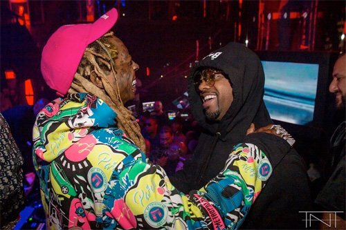 Lil Wayne Parties It Up During Big Game Weekend With 2 Chainz & Jermaine Dupri