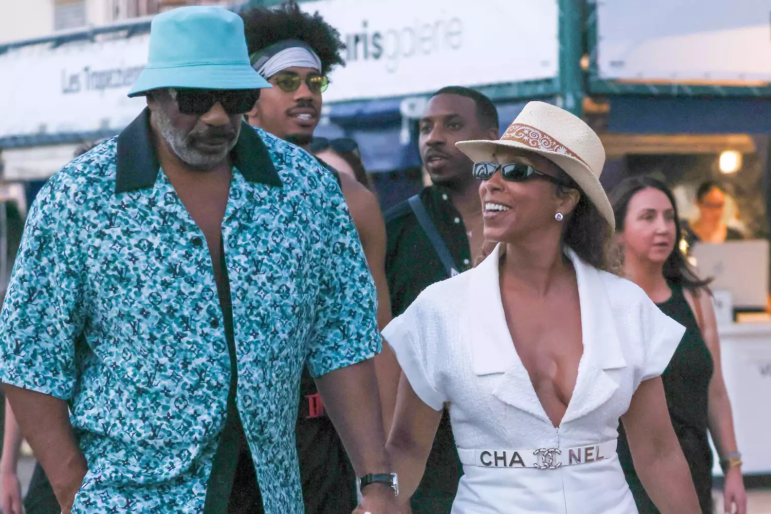 Steve Harvey and Marjorie Harvey are spotted on vacation in Saint-Tropez, France