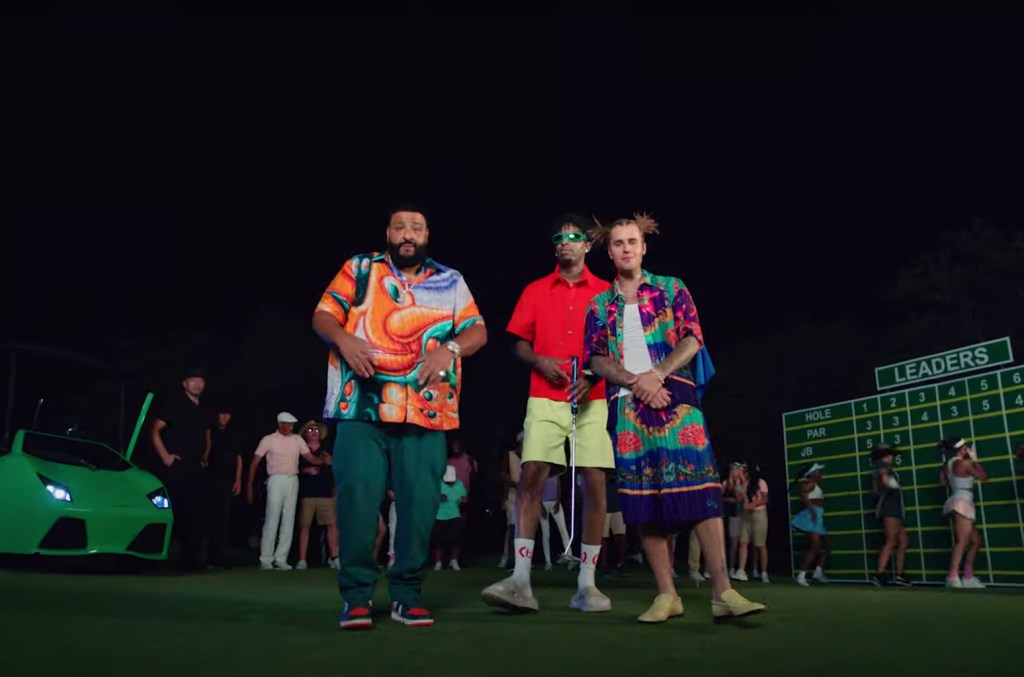 DJ Khaled Wrestles an Alligator While Justin Bieber & 21 Savage Golf For the  Big Bucks in 'Let It Go' Video