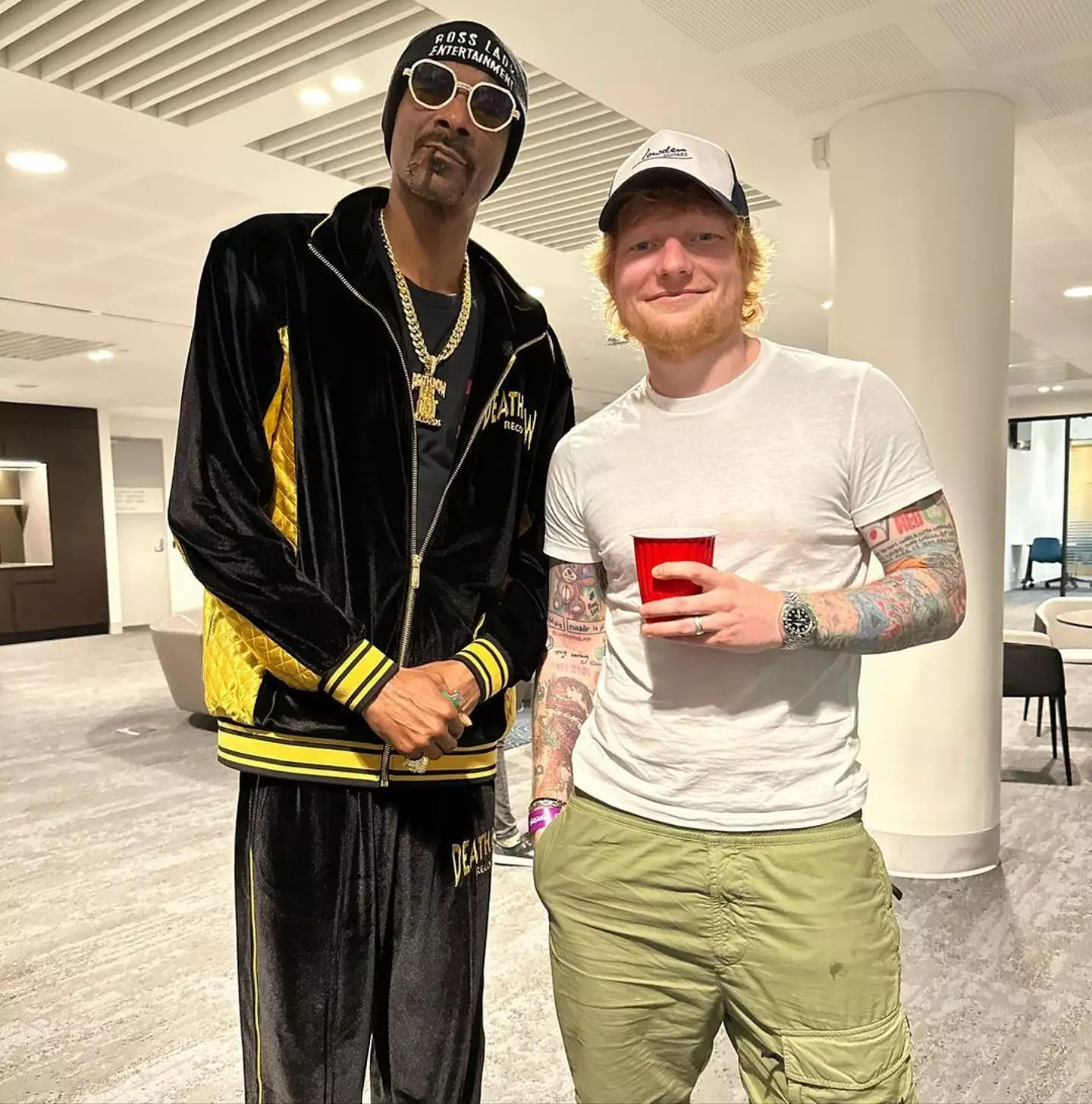 Snoop and Sheeran partied backstage.