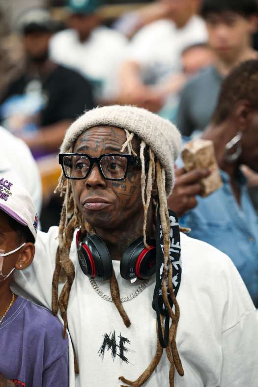 Lil Wayne Takes His Son Kameron Carter To Watch The Drew League