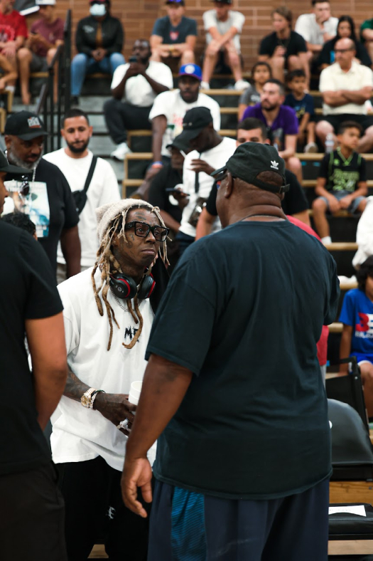 Lil Wayne Takes His Son Kameron Carter To Watch The Drew League