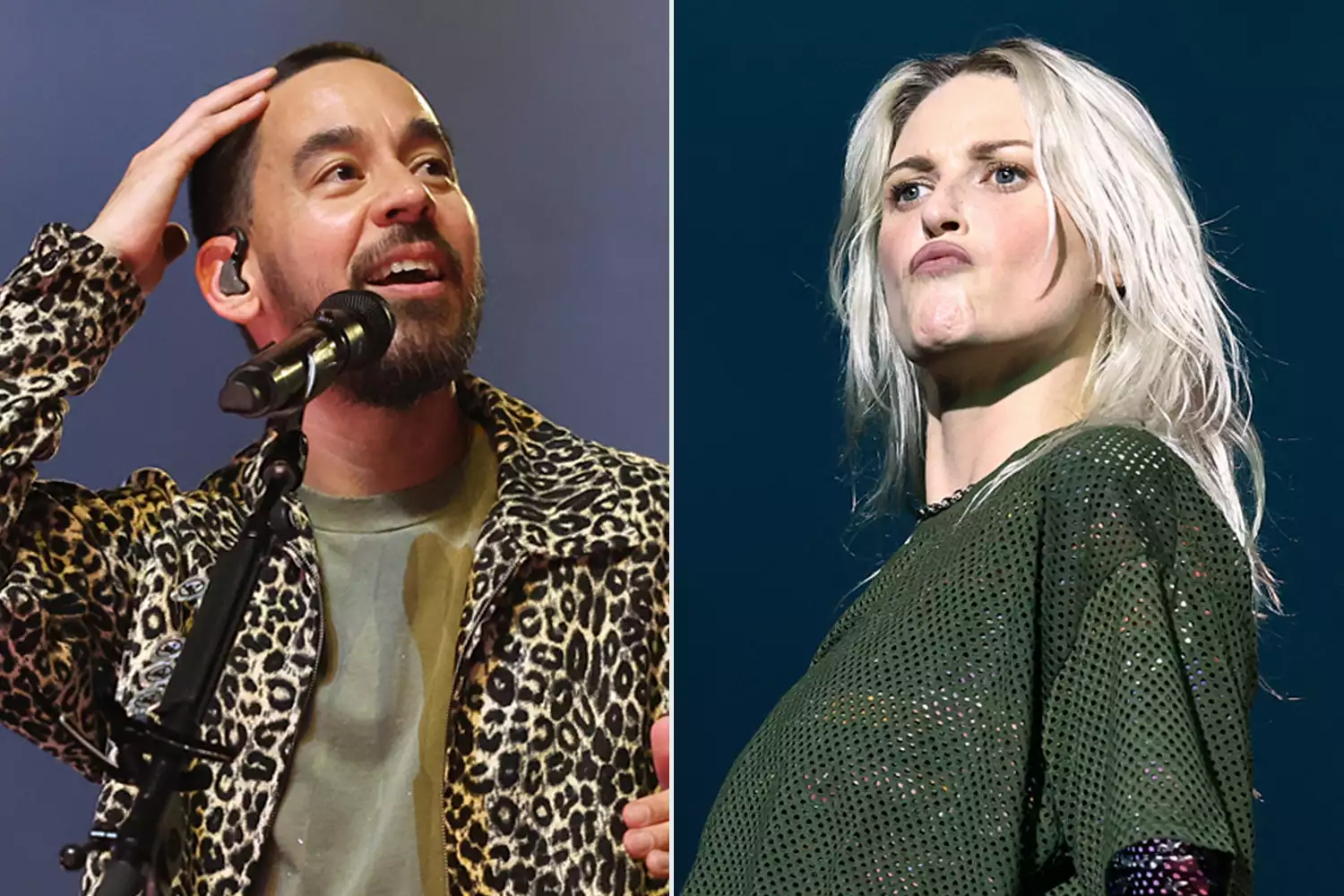 Mike Shinoda performs during the Linkin Park: From Zero World Tour; Emily Armstrong performs during the Linkin Park: From Zero World Tour