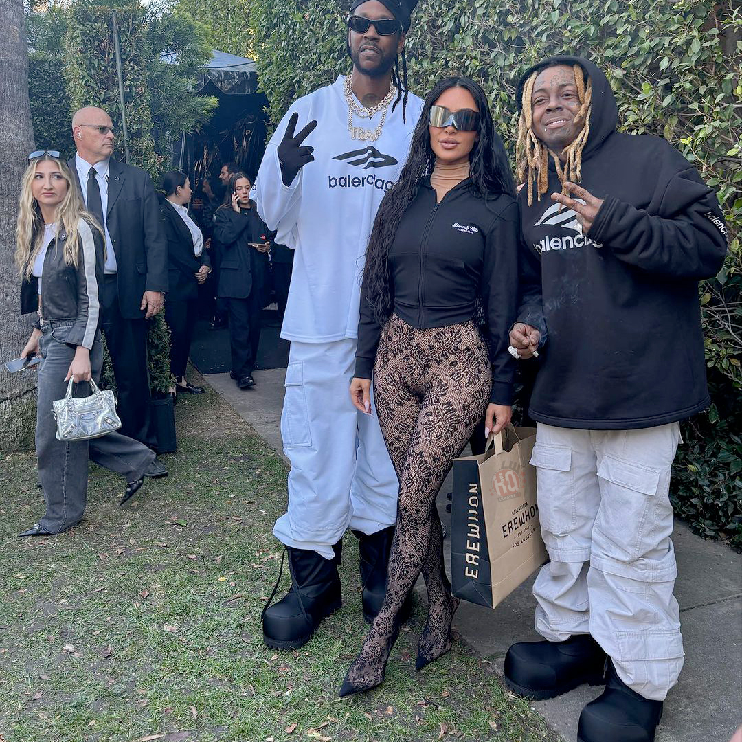 Pics & Videos Of Lil Wayne At Balenciaga Pre-Fall 2024 Show