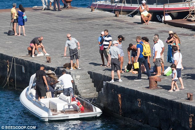 Group outing: Beyonce and Jay have been joined by some friends in Italy