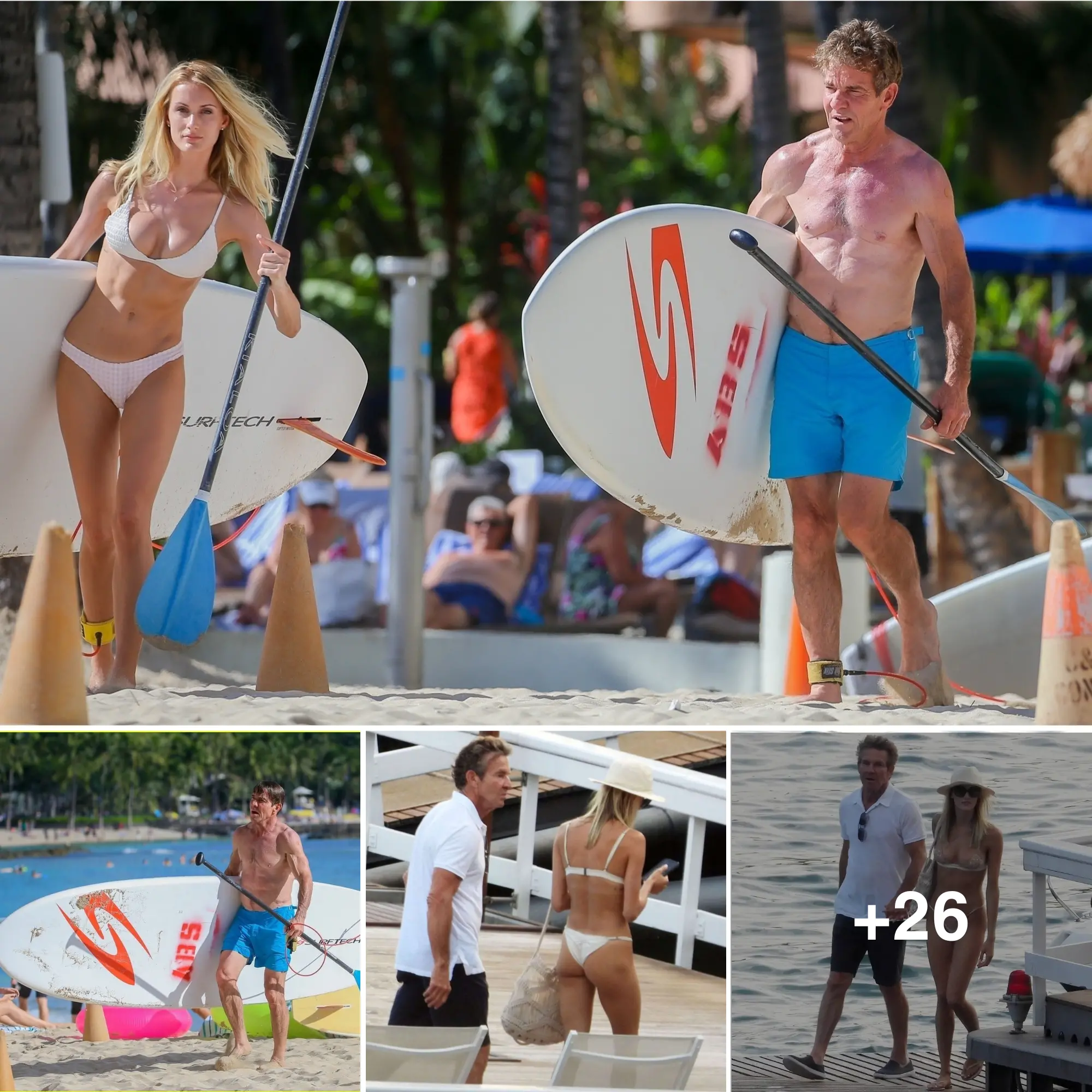 Dennis Quaid, 70, enjoys vacation with wife Laura Savoie, 30, on Hawaii beach 'I've been married 4 times and I'm sure this time is right' - She's the same age as his son